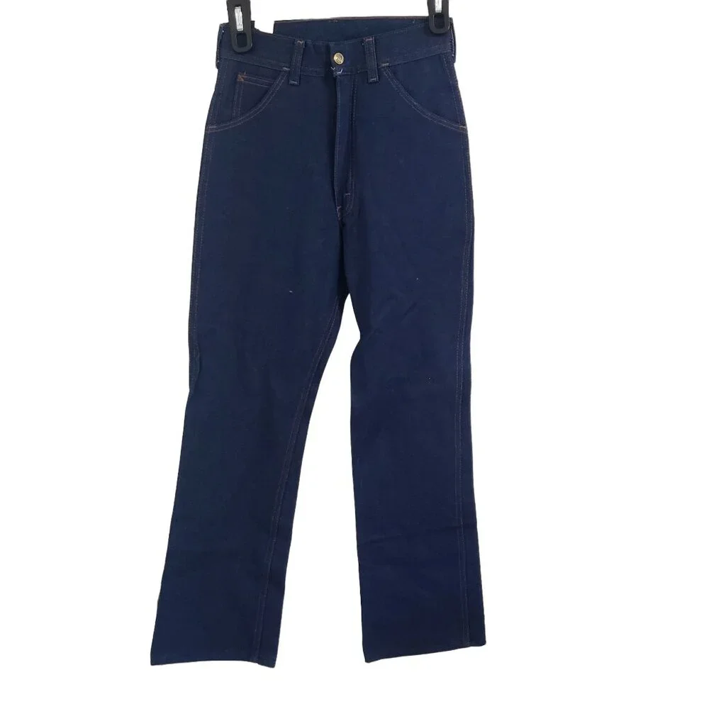 VTG 60s Tuf-Nut Nu-Weave Denim Jeans 15 Slim USA Made High Waist New Old Stock - Picture 1 of 3
